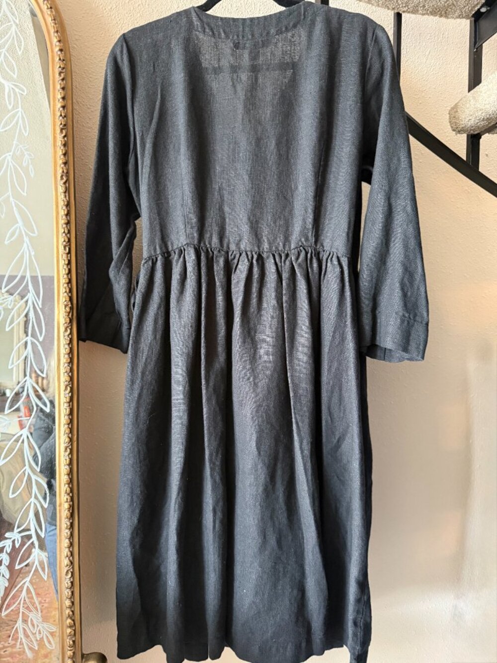 Artemesia Black Wrap Dress Linen NEW Size M - Picture 2 of 4